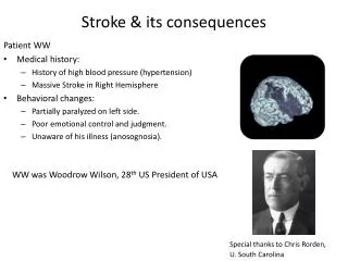 Stroke &amp; its consequences
