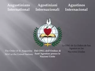 Augustinians International The Order of St. Augustine NGO at the United Nations