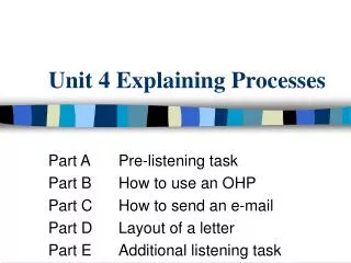 Unit 4 Explaining Processes