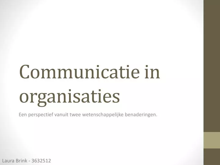 communicatie in organisaties