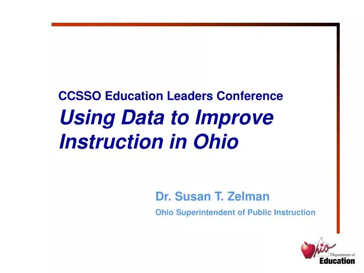 ccsso education leaders conference using data to improve instruction in ohio