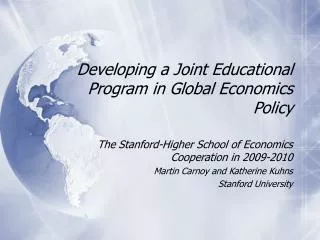 Developing a Joint Educational Program in Global Economics Policy