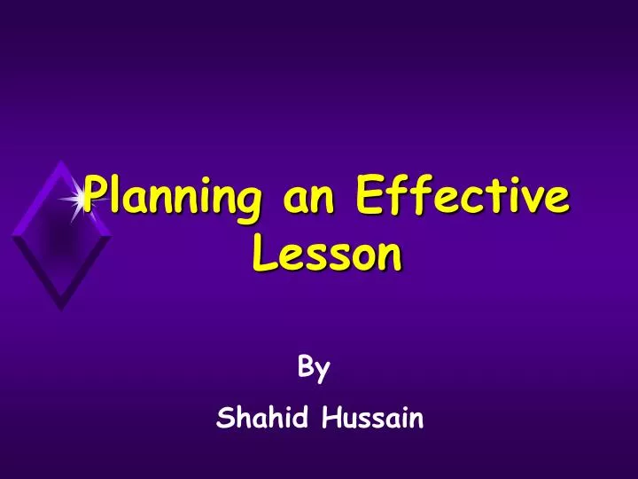 planning an effective lesson