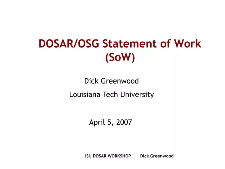 dosar osg statement of work sow