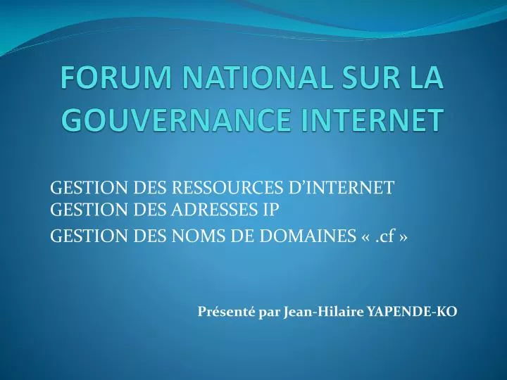 forum national sur la gouvernance internet