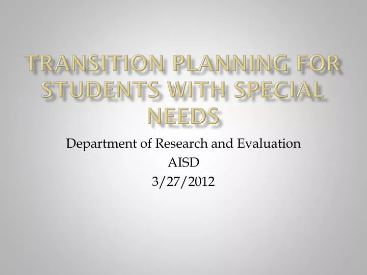 transition planning for students with special needs