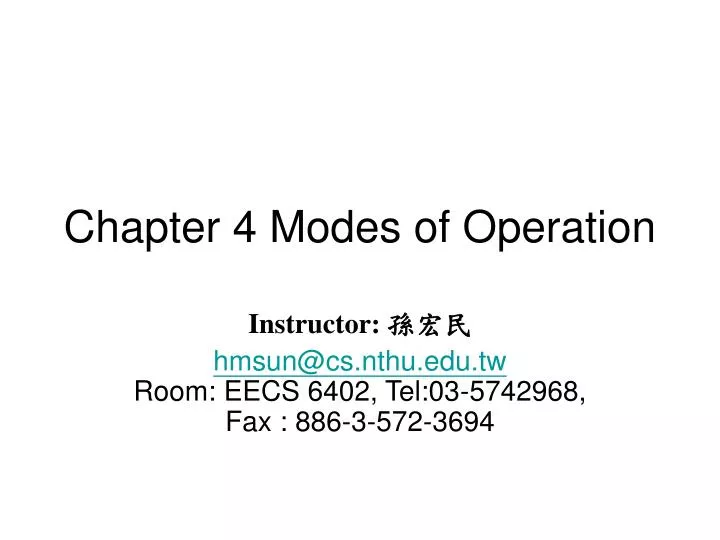 chapter 4 modes of operation