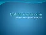Making a Lesson Plan - slide 1
