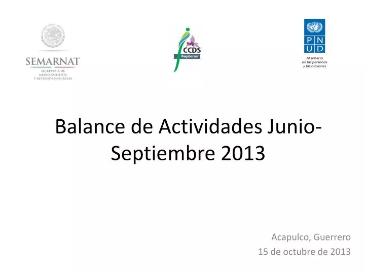 balance de actividades junio septiembre 2013