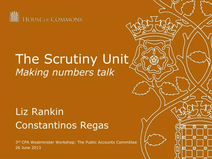 the scrutiny unit making numbers talk