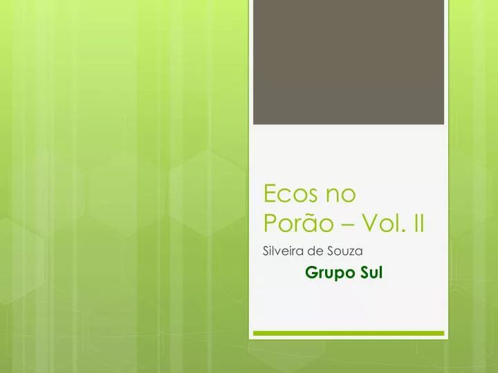 ecos no por o vol ii