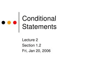 Conditional Statements