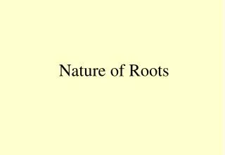 Nature of Roots