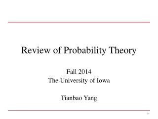 Review of Probability Theory