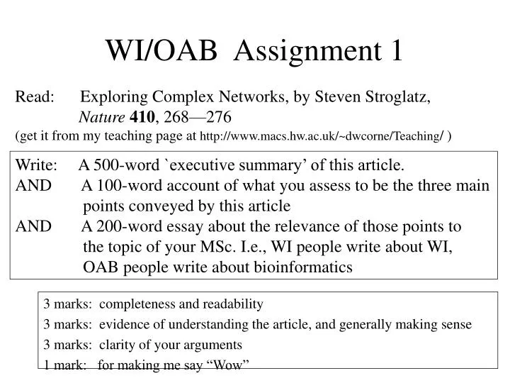wi oab assignment 1