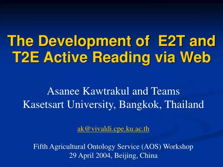 the development of e2t and t2e active reading via web