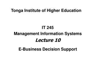 tonga institute of higher education