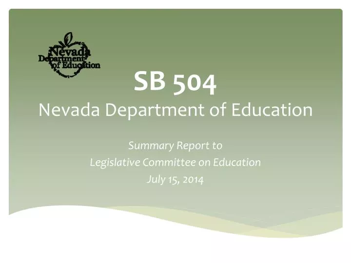 sb 504 nevada department of education