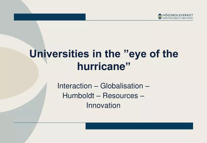 universities in the eye of the hurricane
