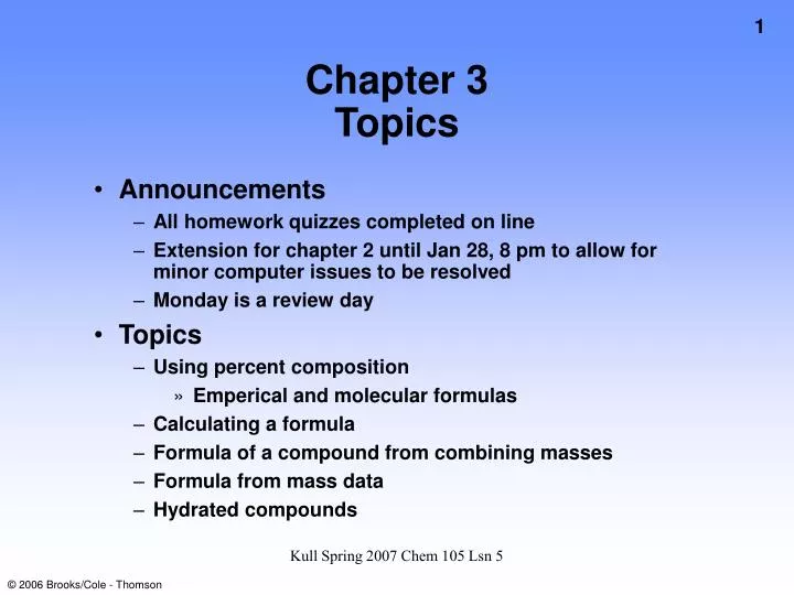 chapter 3 topics