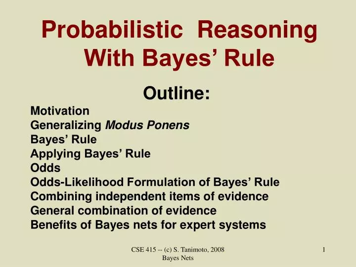 probabilistic reasoning with bayes rule