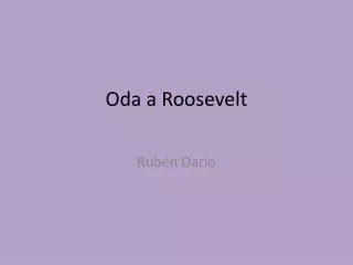 oda a roosevelt