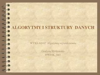 algorytmy i struktury danych