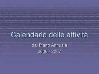 calendario delle attivit