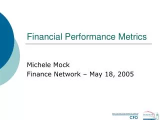 Financial Performance Metrics