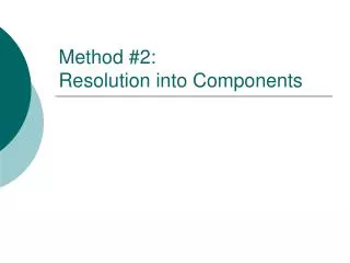 Method #2: Resolution into Components