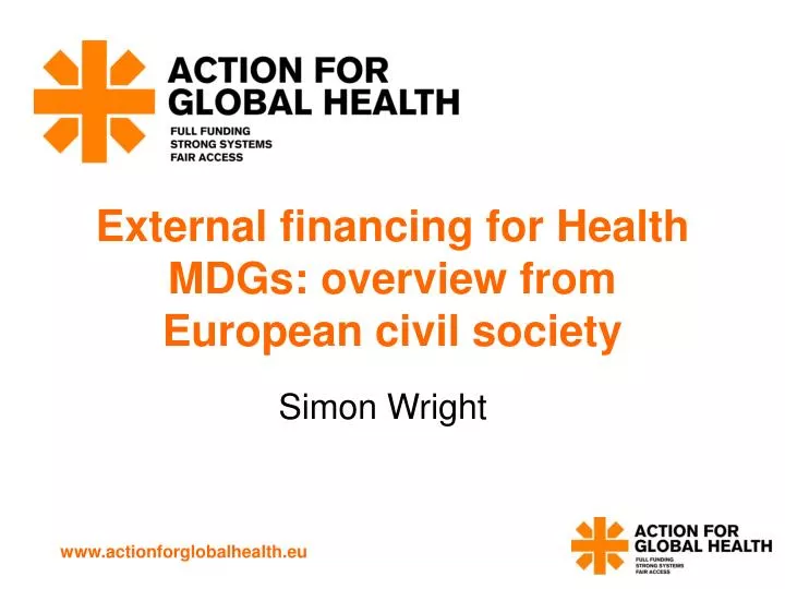 external financing for health mdgs overview from european civil society