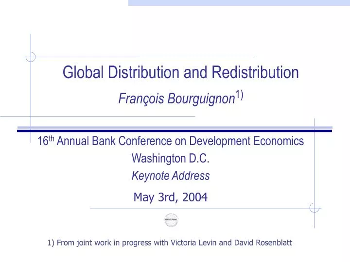 global distribution and redistribution fran ois bourguignon 1