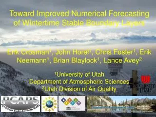 Toward Improved Numerical Forecasting of Wintertime Stable Boundary Layers