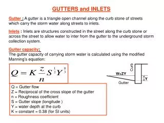 GUTTERS and INLETS
