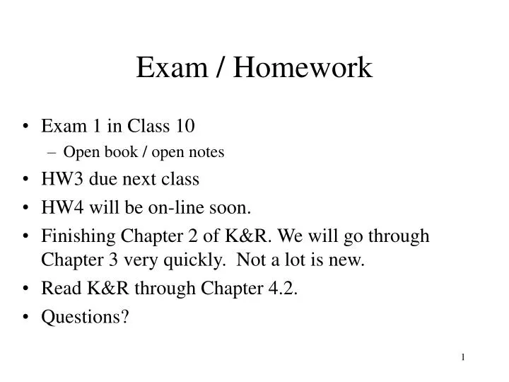 exam homework