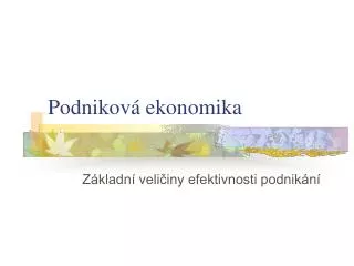 podnikov ekonomika