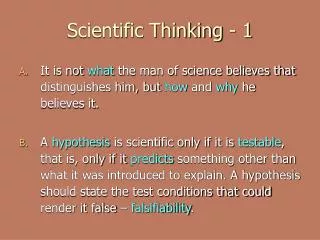 Scientific Thinking - 1