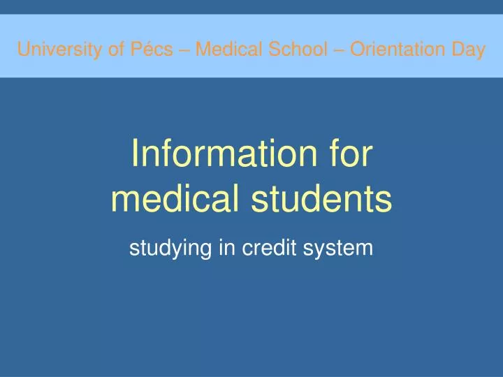 information for medical students