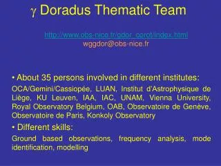 Doradus Thematic Team