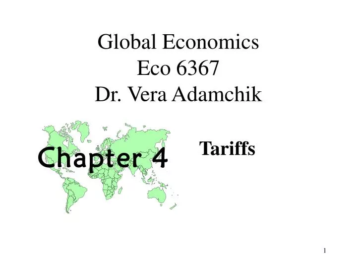 global economics eco 6367 dr vera adamchik
