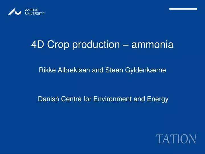 4d crop production ammonia
