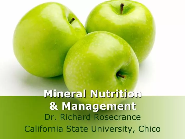 mineral nutrition management