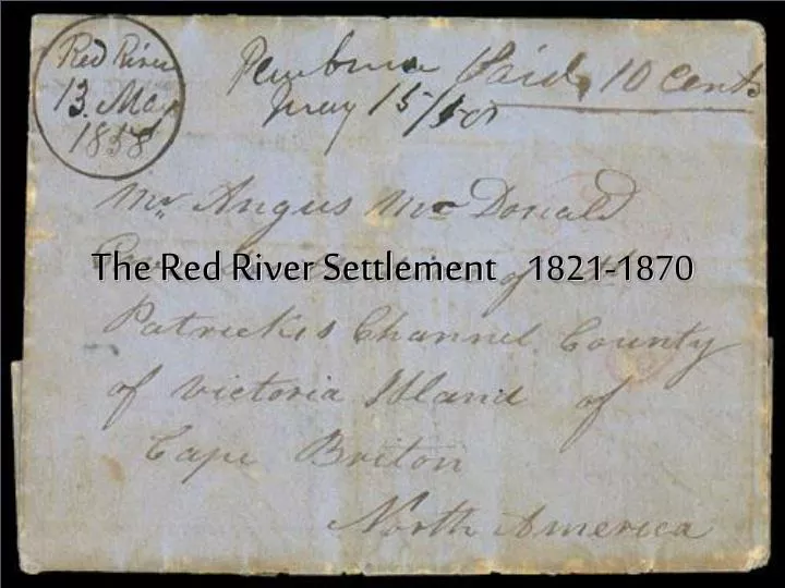 the red river settlement 1821 1870