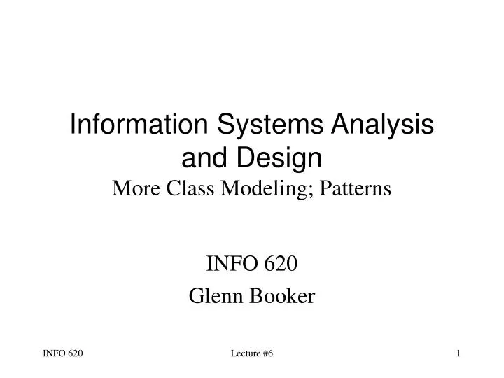 information systems analysis and design more class modeling patterns