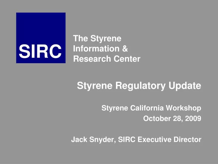 the styrene information research center