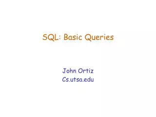 SQL: Basic Queries