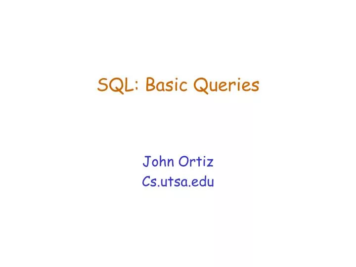 sql basic queries