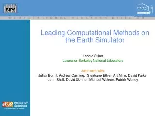 Leading Computational Methods on the Earth Simulator