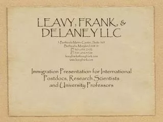 LEAVY, FRANK, &amp; DELANEY LLC