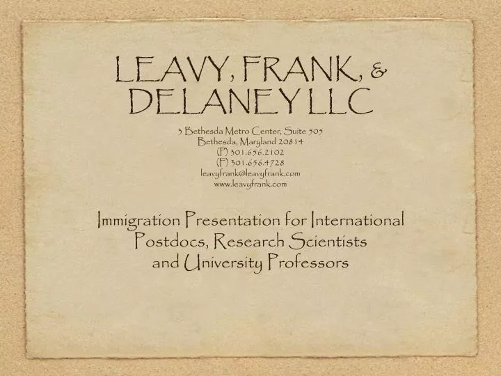 leavy frank delaney llc